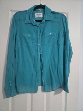 Aeropostale Teal Button-Up Shirt